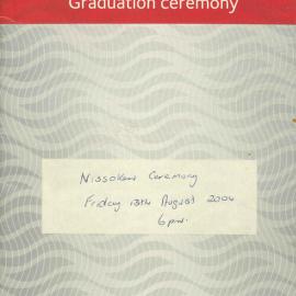 Griffith Graduation Program, Japan 13 August 2004 6.00pm [PDF]