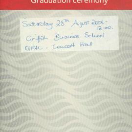 Griffith Graduation Program, Brisbane 28 August 2004 12.00pm [PDF]