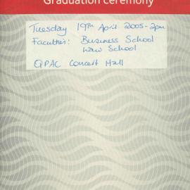 Griffith Graduation Program, Brisbane 19 April 2005 2.00pm [PDF]