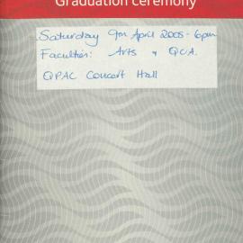Griffith Graduation Program, Brisbane 9 April 2005 6.00pm [PDF]